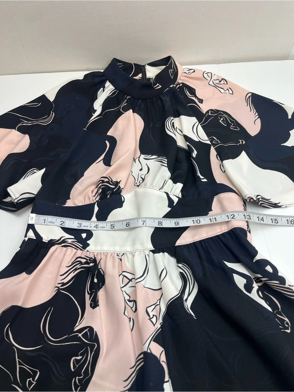Kate Spade Wild Ones Stallions Crepe Dress Womens Size 2 Horses Pink Black